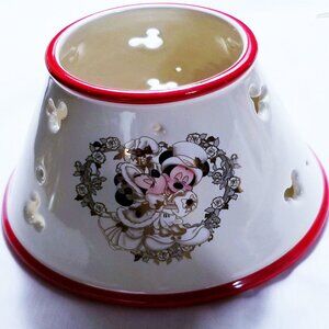 Disney Jar Candle Topper Lamp Shade Victorian Christmas Mickey & Minnie Mouse